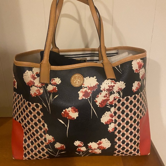 Tory Burch Floral Patterned Tote Bag - Picture 1 of 1